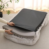 Winter Rectangular Washable Plush Fluffy Large Dog Cat Bed-Wiggleez-Beige brown-S 40x30x12cm-Wiggleez