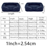 Winter Rectangular Washable Plush Fluffy Large Dog Cat Bed-Wiggleez-Beige brown-S 40x30x12cm-Wiggleez