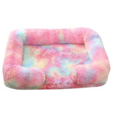 Winter Rectangular Washable Plush Fluffy Large Dog Cat Bed-Wiggleez-Multi-Color-S 40x30x12cm-Wiggleez