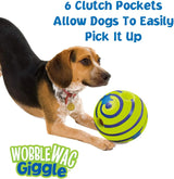 Wobble Wag Giggle Sound Glow Ball Interactive Dog Toy-Wiggleez-White Glow-Large (14CM)-Wiggleez