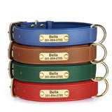 Personalized Engraved Leather Dog Soft Collar For Small Medium Large Dogs-Wiggleez-Brown-L-Wiggleez