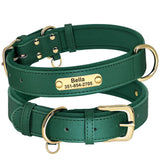 Personalized Engraved Leather Dog Soft Collar For Small Medium Large Dogs-Wiggleez-green-XS-Wiggleez