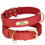 Personalized Engraved Leather Dog Soft Collar For Small Medium Large Dogs-Wiggleez-Red-XS-Wiggleez