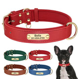 Personalized Engraved Leather Dog Soft Collar For Small Medium Large Dogs-Wiggleez-Brown-L-Wiggleez