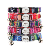 Personalized Nylon Quick Release Safety Breakaway Personalized Cat Collar-Wiggleez-048 Rose-20-30 cm-Wiggleez