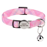 Personalized Nylon Quick Release Safety Breakaway Personalized Cat Collar-Wiggleez-048 Pink-20-30 cm-Wiggleez