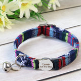 Personalized Nylon Quick Release Safety Breakaway Personalized Cat Collar-Wiggleez-048 Rose-20-30 cm-Wiggleez