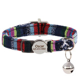 Personalized Nylon Quick Release Safety Breakaway Personalized Cat Collar-Wiggleez-055 Black-20-30 cm-Wiggleez