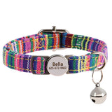 Personalized Nylon Quick Release Safety Breakaway Personalized Cat Collar-Wiggleez-055 Yellow-20-30 cm-Wiggleez
